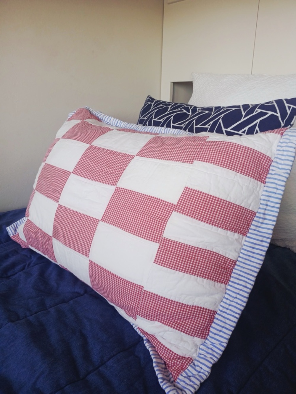 Ralph Lauren Quilted Blueberry Sham Red White Blue